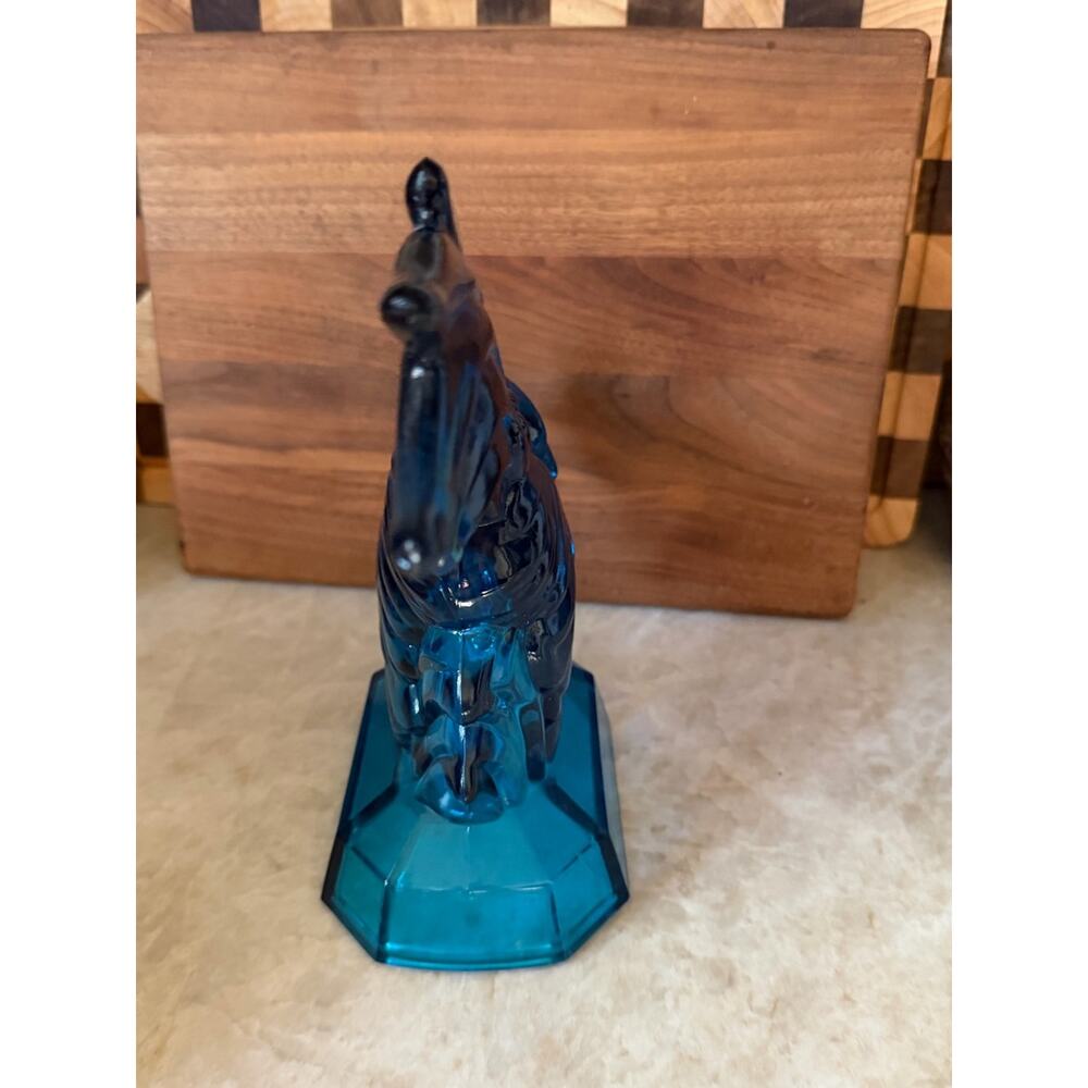 Vintage L.E. Smith Glass Blue Rooster - Picture 3 of 13